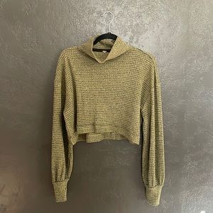 Olive green mock neck sweater from free people